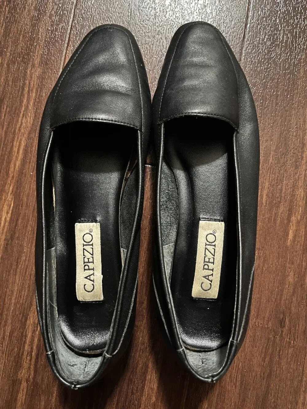 Women's Vintage Black Leather Loafers Size 8.5-9